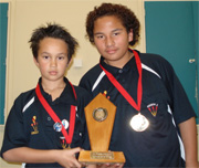 Region 2's pairing of Selwyn Robson & Bailey Matthews Junior Boys Pairs Winners