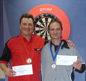 New Zealand Darts Council Mens Singles 2010 Winner Rob Szabo and Runnerup Koha Kokiri